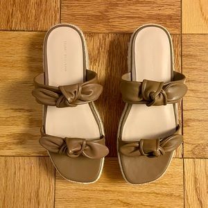 Stuart Weitzman Leather Espadrille Platform Sandals, Women’s Size 9